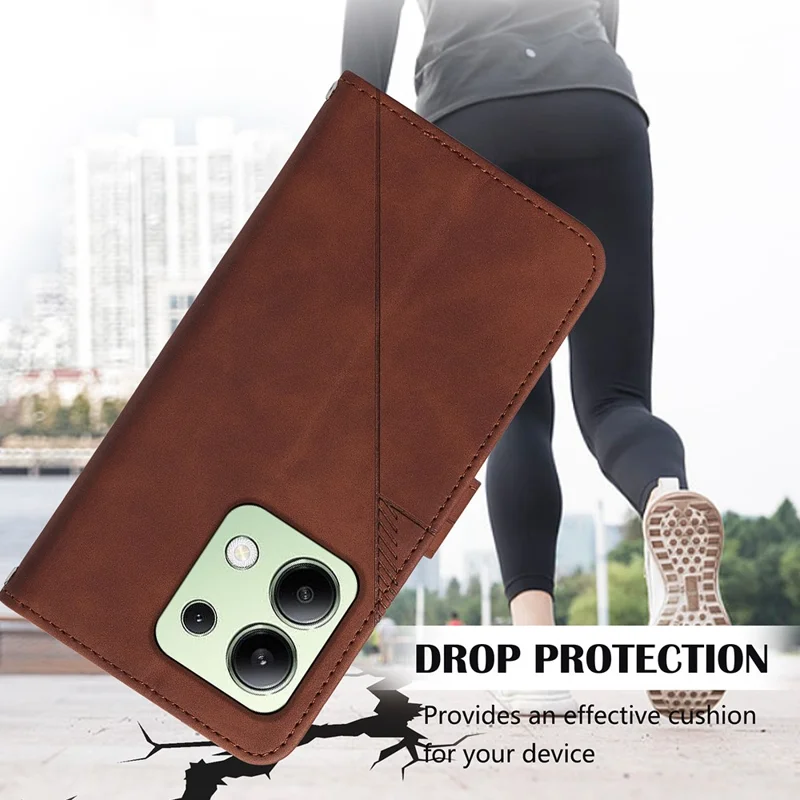 For Xiaomi Redmi Note 13 4G Leather Case with Shoulder Strap Wallet Stand Phone Cover - Sapphire