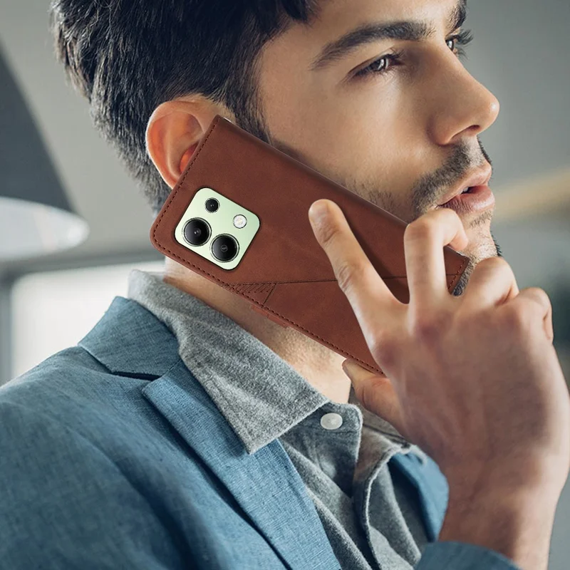 For Xiaomi Redmi Note 13 4G Leather Case with Shoulder Strap Wallet Stand Phone Cover - Sapphire