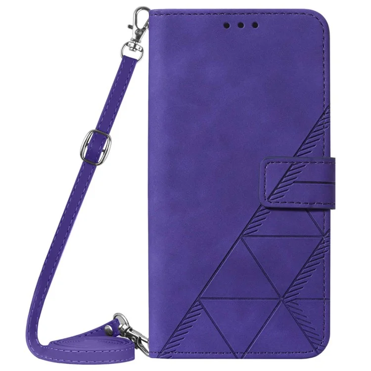 Série d'impression YB-2 pour étui de téléphone Xiaomi Redmi Note 13 Pro 5G / Poco X6 5G en cuir avec bandoulière - Violet