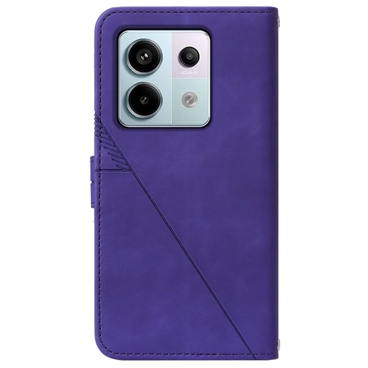 Série d'impression YB-2 pour étui de téléphone Xiaomi Redmi Note 13 Pro 5G / Poco X6 5G en cuir avec bandoulière - Violet