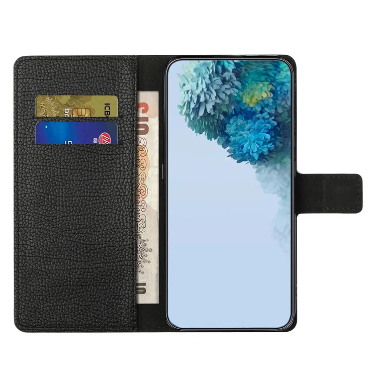 Чехол для мобильного телефона Motorola Moto G24 Power, Litchi Texture PU Leather Stand Wallet - Черный