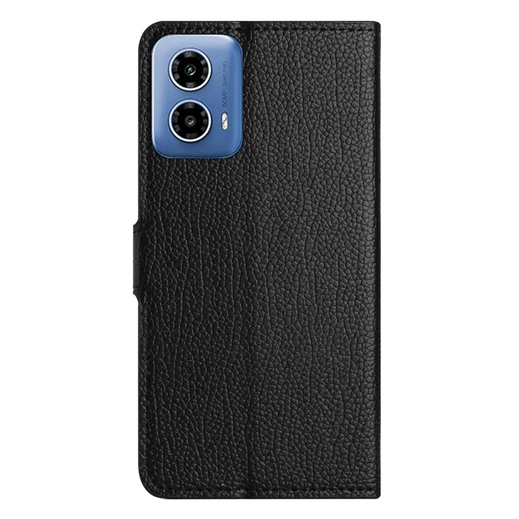 Чехол для мобильного телефона Motorola Moto G24 Power, Litchi Texture PU Leather Stand Wallet - Черный