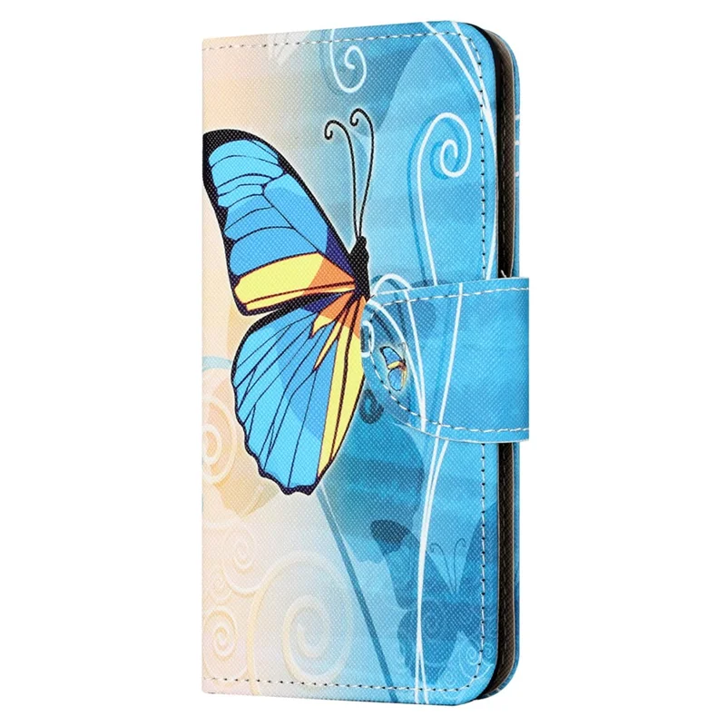 For Motorola Moto G24 Power PU Leather Wallet Cross Texture Stand Case Pattern Printing Phone Cover - Butterfly