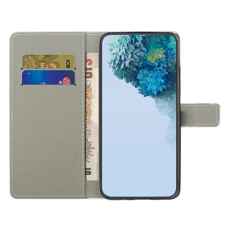 For Motorola Moto G24 Power PU Leather Case Pattern Printing Flip Cell Phone Cover - Lotus