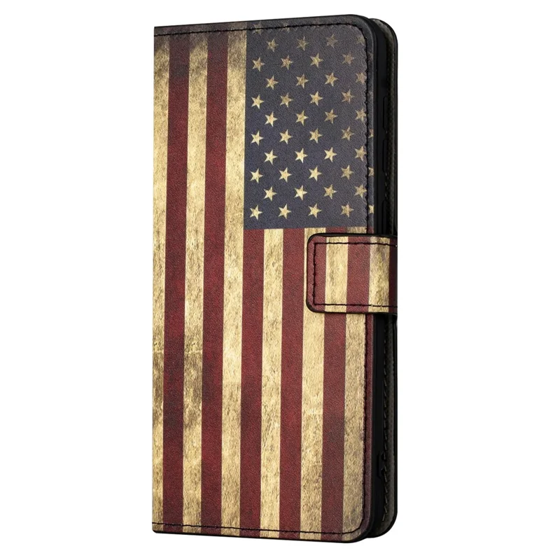Para Motorola Moto G24 Power Capa de Telefone Celular de Couro PU com Impressão de Padrão - A Bandeira Americana