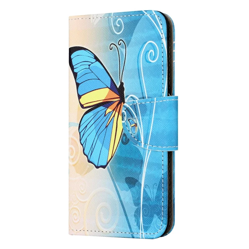 For Motorola Moto E14 4G / G04 4G / G04s 4G / G24 4G Pattern Printing Phone Cover Cross Texture PU Leather Wallet Stand Case - Butterfly