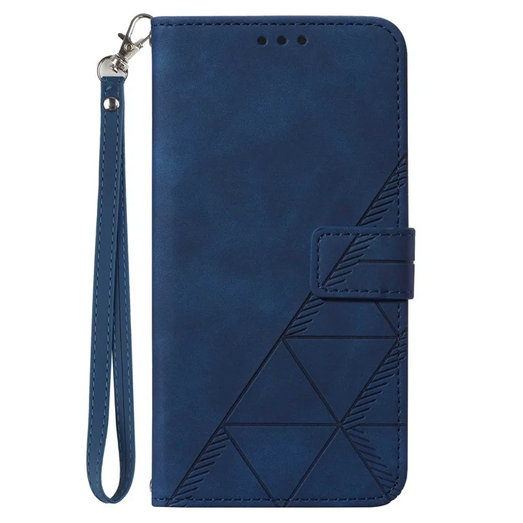 For Xiaomi Poco X6 Pro 5G / Redmi K70E 5G Leather Case with Hand Strap Wallet Stand Phone Cover - Sapphire