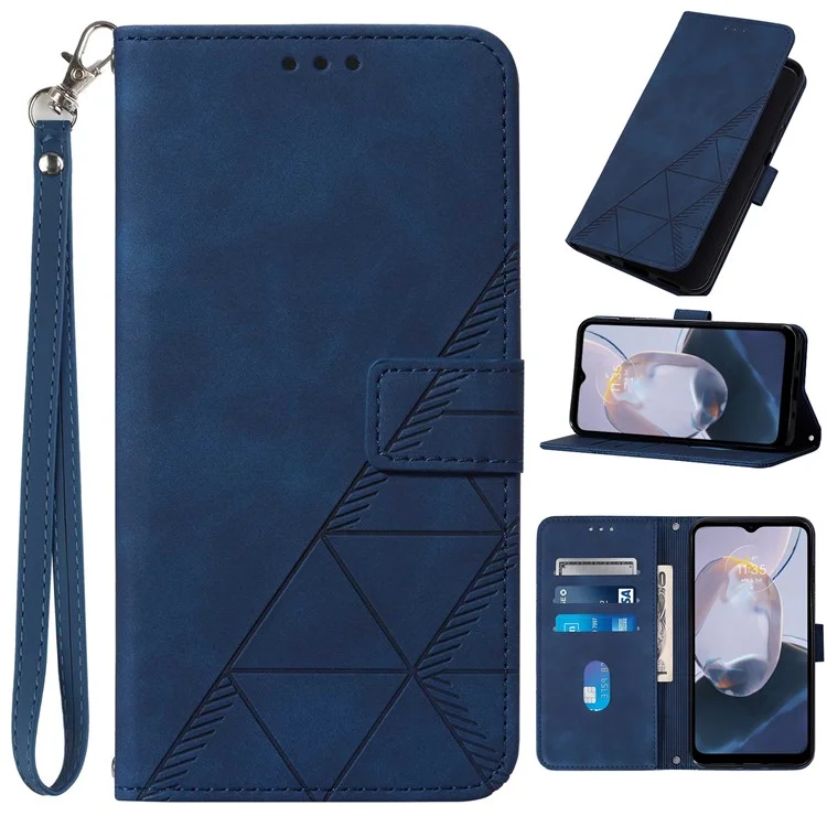 For Xiaomi Poco X6 Pro 5G / Redmi K70E 5G Leather Case with Hand Strap Wallet Stand Phone Cover - Sapphire
