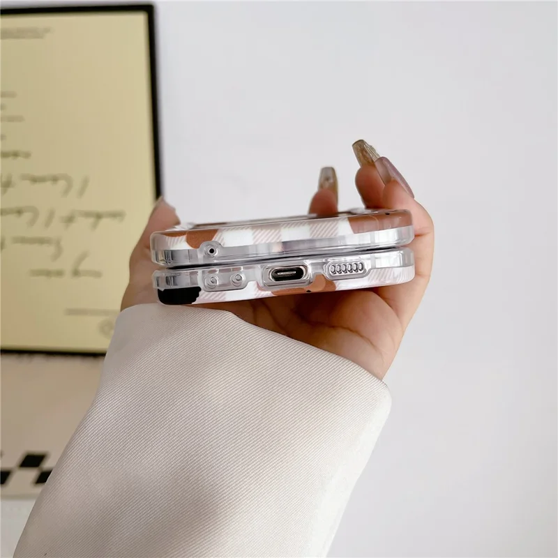 For Samsung Galaxy Z Flip5 5G Cover PC Protective Case with Hand Strap Lovely Pattern - Puppy