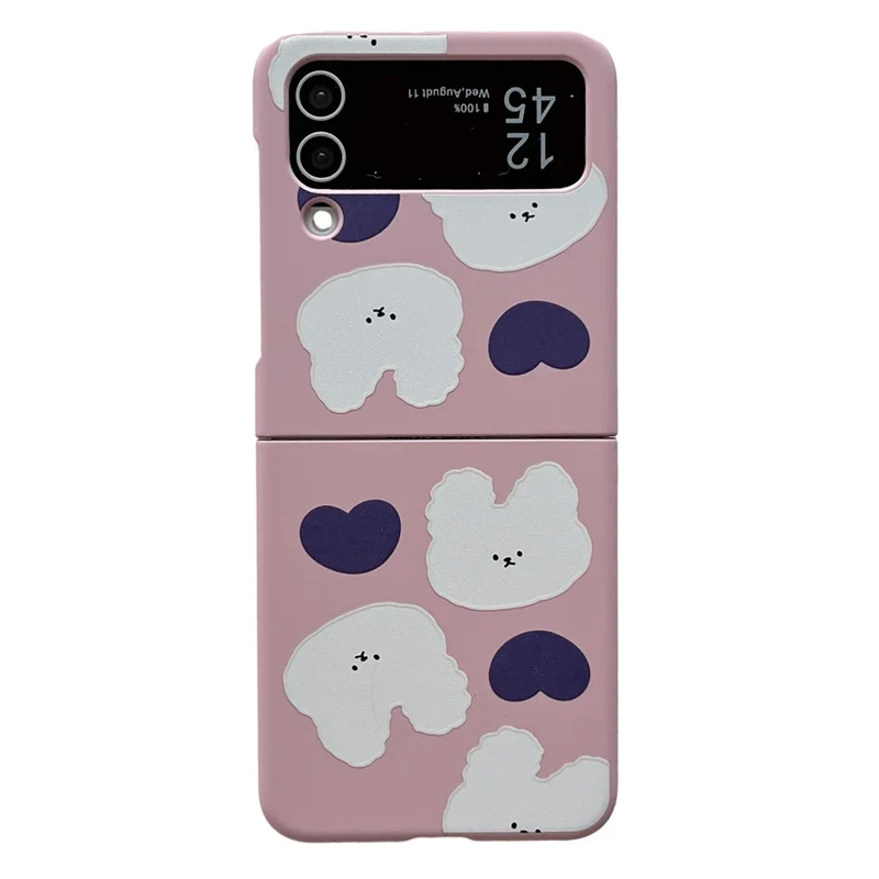 Per Samsung Galaxy Z Flip4 5G Custodia Slim Case Pattern Printing Hard PC Phone Case - Coniglio
