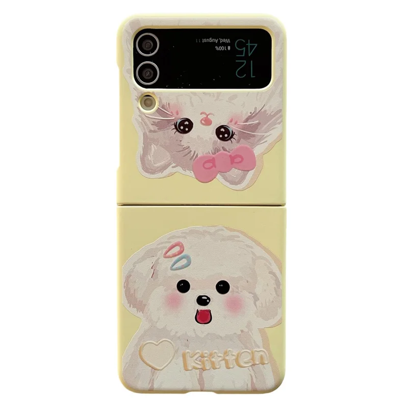 Per Samsung Galaxy Z Flip4 5G Slim Case Pattern Printing Hard PC Phone Case - Kitten