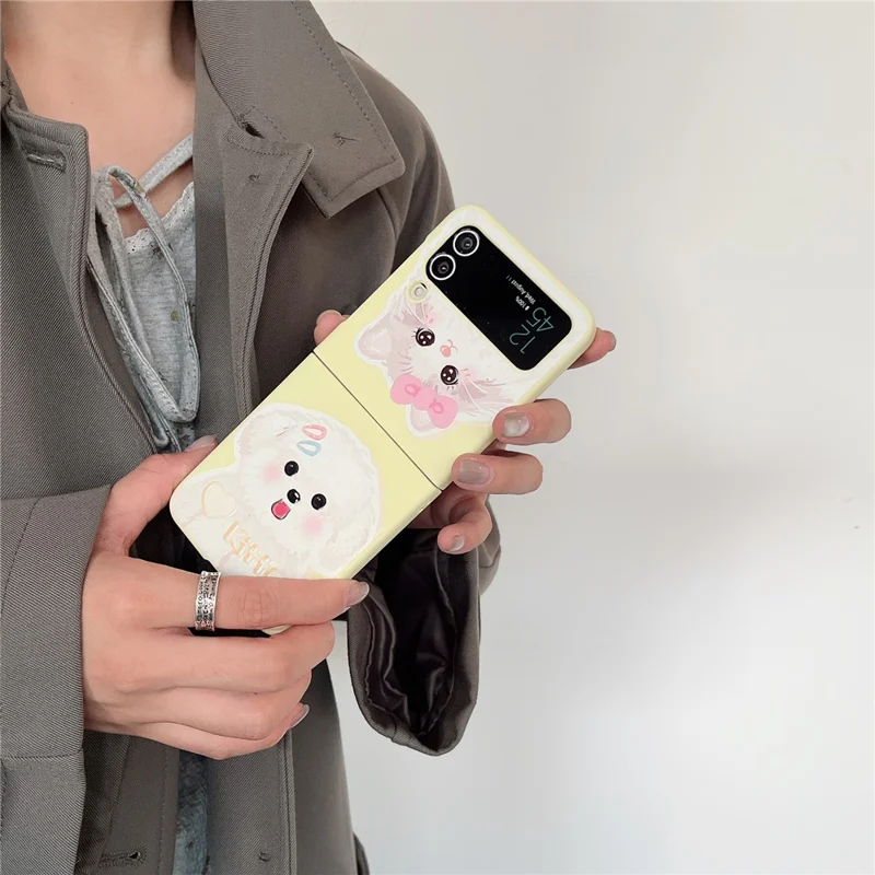 Per Samsung Galaxy Z Flip4 5G Slim Case Pattern Printing Hard PC Phone Case - Kitten