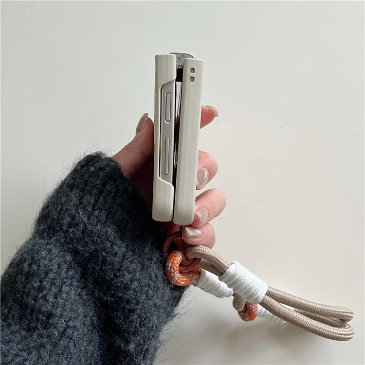 Для Samsung Galaxy Z Flip4 5G Чехол из кожезаменителя с узором на ПК с ручным ремешком - Тюльпан