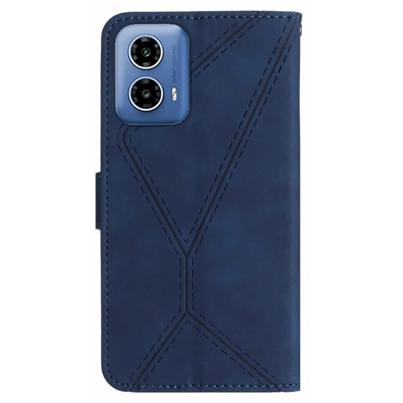 HT05 For Motorola Moto G Stylus 5G (2024) Case Phone Cover PU Leather Stand Embossing Process - Blue