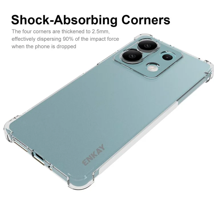 ENKAY HAT PRINCE For Xiaomi Redmi Note 13 5G TPU Case Non-slip Phone Cover Four Corners Reinforced