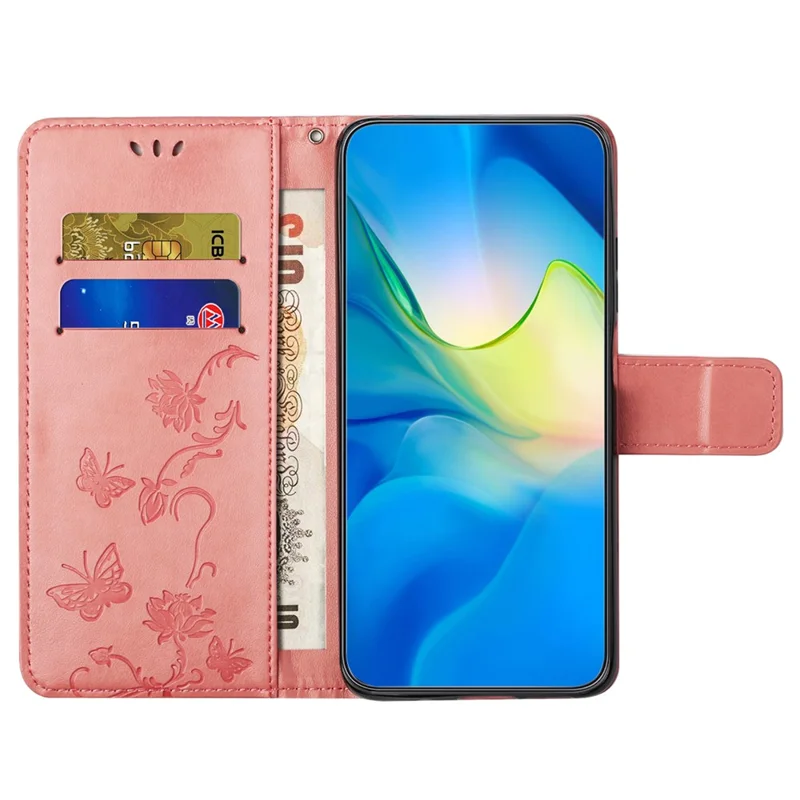 Для Motorola Moto E14 4G / G04 4G / G04s 4G / G24 4G Чехол-Книжка Кожаный Флип Телефон Обложка - Розовый
