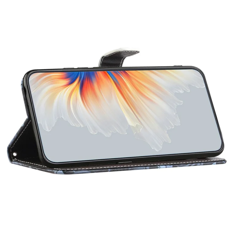 For Motorola Moto E14 4G / G04 4G / G04s 4G / G24 4G Leather Case Pattern Printing Cross Texture Phone Wallet Cover - Cat's Eye