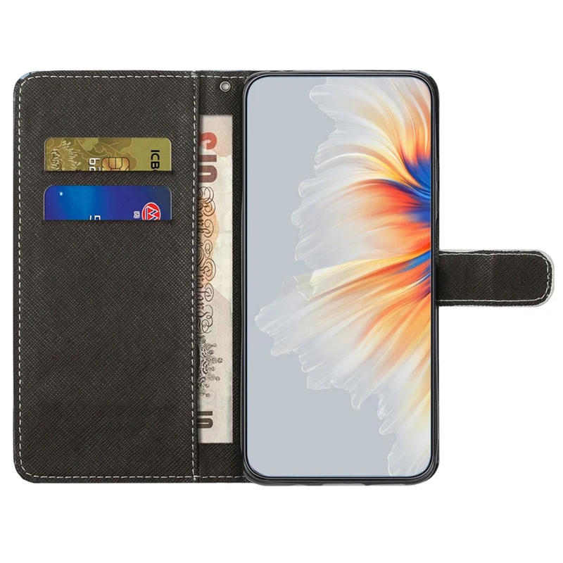 For Motorola Moto E14 4G / G04 4G / G04s 4G / G24 4G Leather Case Pattern Printing Cross Texture Phone Wallet Cover - Cat's Eye