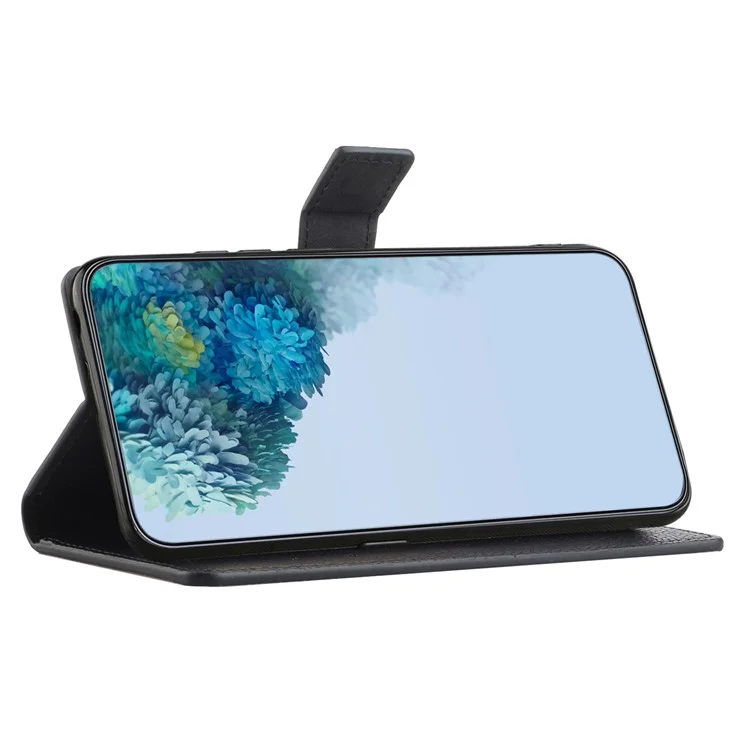 Per Motorola Moto E14 4G / G04 4G / G04s 4G / G24 4G Custodia Wallet Texture Litchi Leather Stand Phone Cover - Nero