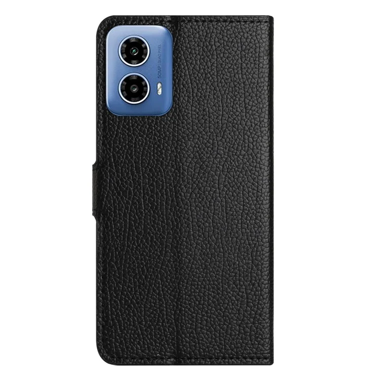 Per Motorola Moto E14 4G / G04 4G / G04s 4G / G24 4G Custodia Wallet Texture Litchi Leather Stand Phone Cover - Nero