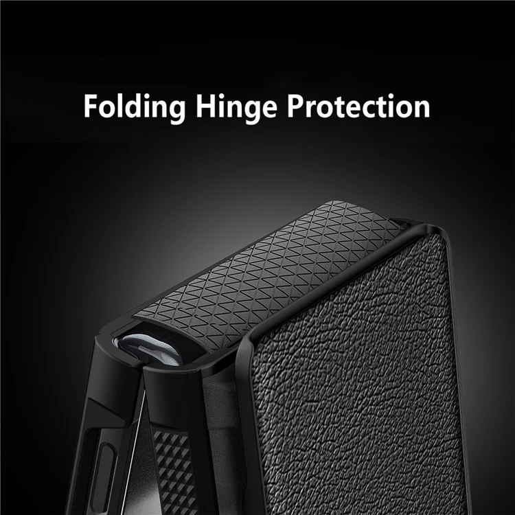For Samsung Galaxy Z Flip5 5G Case Anti-Drop PC Phone Cover with Card Holder - Black