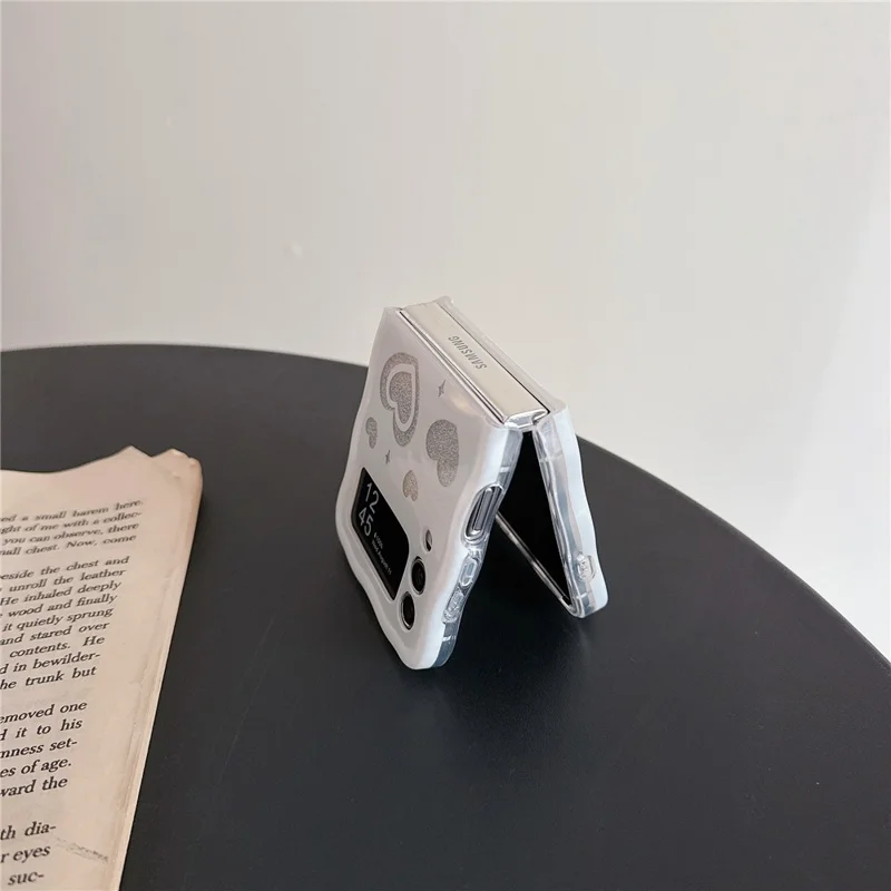 For Samsung Galaxy Z Flip4 5G TPU Case Glitter Pattern Printing Folding Phone Cover - Yellow Star