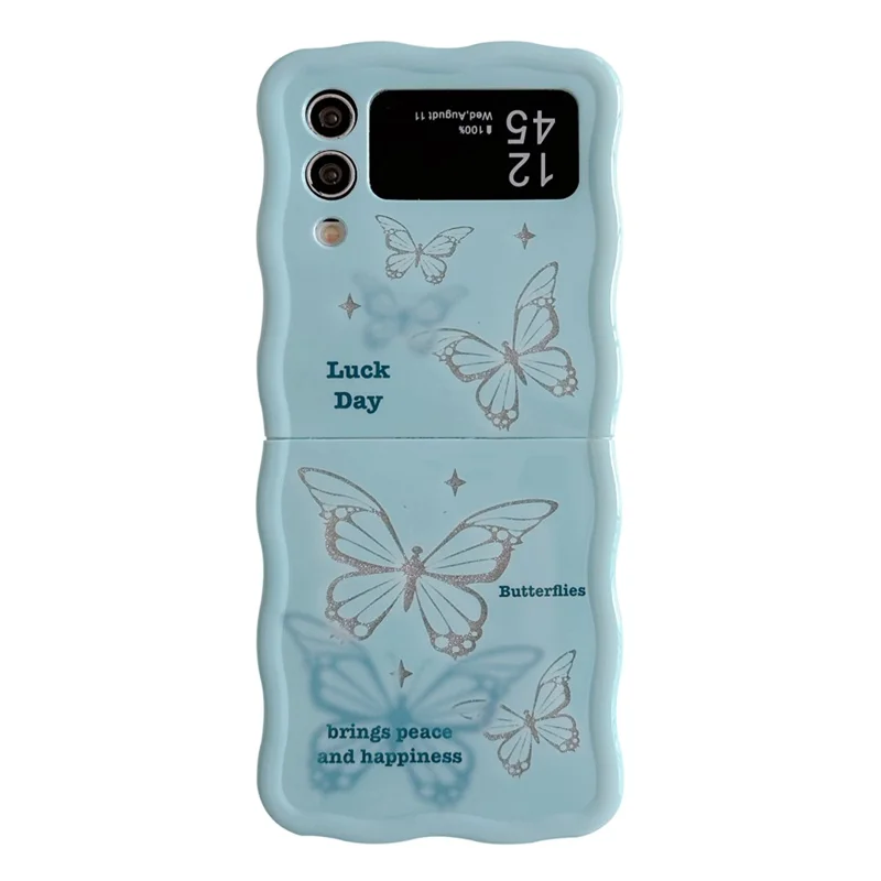 Чехол для Samsung Galaxy Z Flip4 5G из TPU с блестящим узором - Синяя бабочка