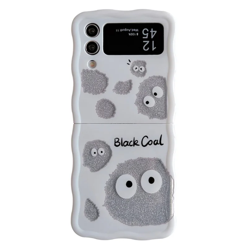 For Samsung Galaxy Z Flip4 5G TPU Case Glitter Pattern Printing Folding Phone Cover - Glitter Coal