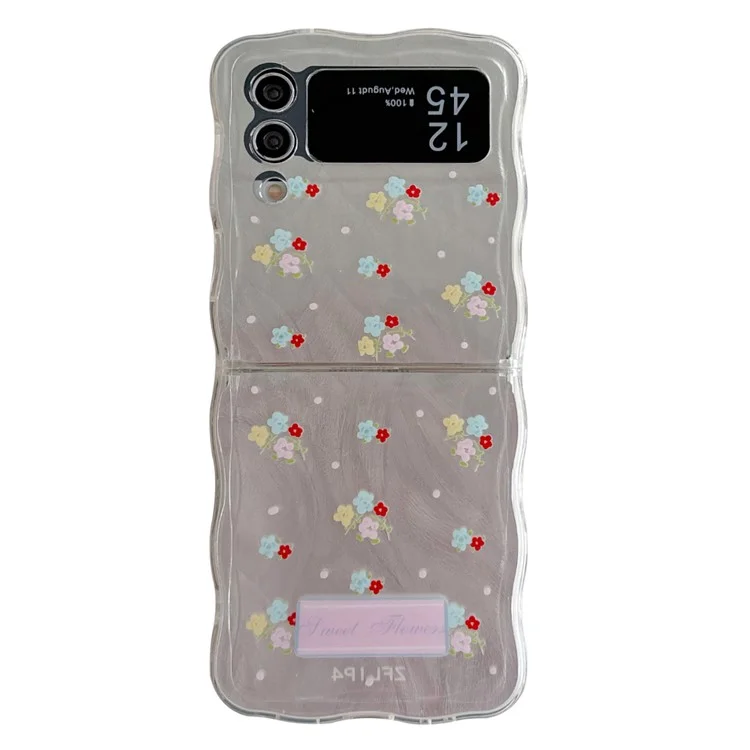Für Samsung Galaxy Z Flip4 5G Case Muster Druck TPU Handyhülle Wellenrand - Blume