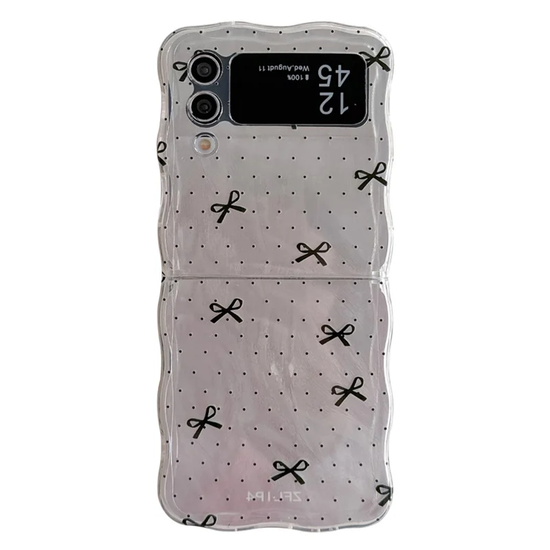 For Samsung Galaxy Z Flip4 5G Case Pattern Printing TPU Phone Cover Wave Edge - Clear Dot Butterfly