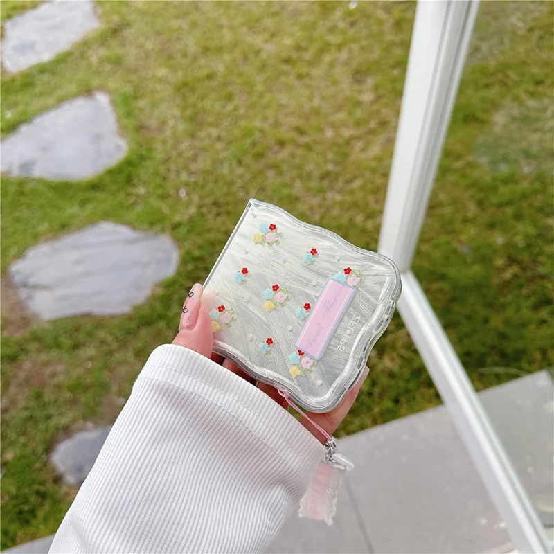 Para Samsung Galaxy Z Flip4 5G Funda Estampado de Patrón TPU Funda de Teléfono Onda Borde - Lazo Flor