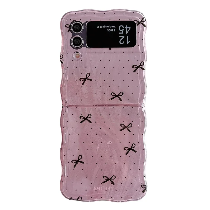 Per Samsung Galaxy Z Flip4 5G Custodia Stampa Motivi TPU Custodia Telefono Onda Bordo - Rosa Puntino Farfalla