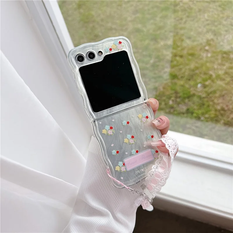 For Samsung Galaxy Z Flip5 5G Case Creative Pattern Printing TPU Back Phone Cover - Floral 1