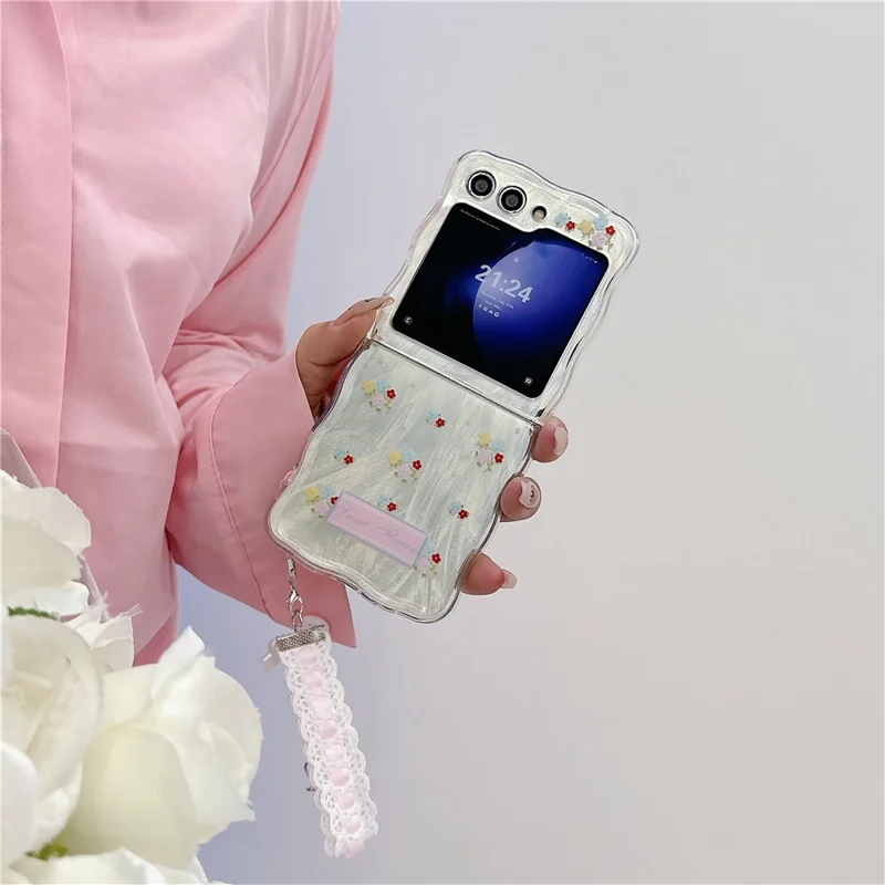 For Samsung Galaxy Z Flip5 5G Case Creative Pattern Printing TPU Back Phone Cover - Floral 1