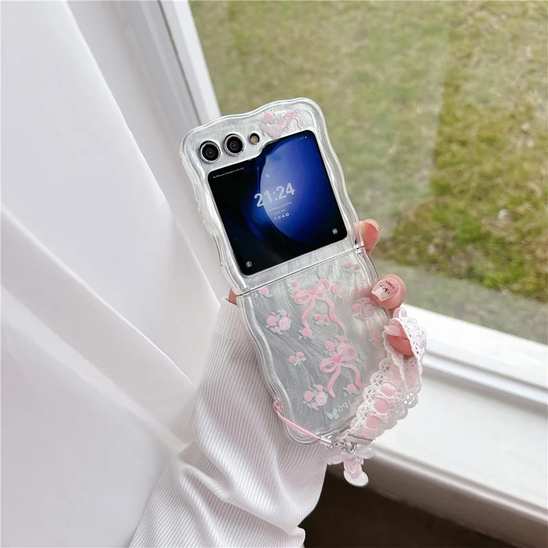 For Samsung Galaxy Z Flip5 5G Case Creative Pattern Printing TPU Back Phone Cover - Floral 2