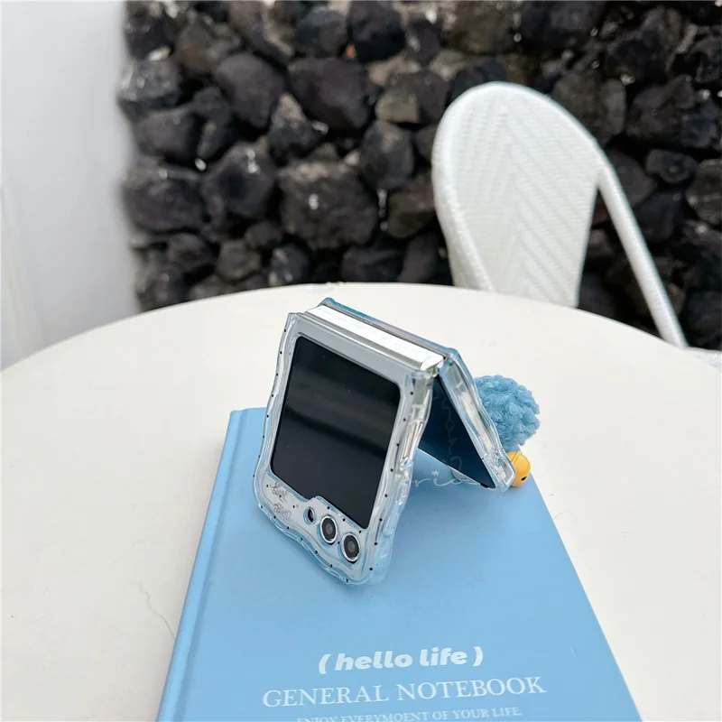 For Samsung Galaxy Z Flip5 5G Case Creative Pattern Printing TPU Back Phone Cover - Black Bow