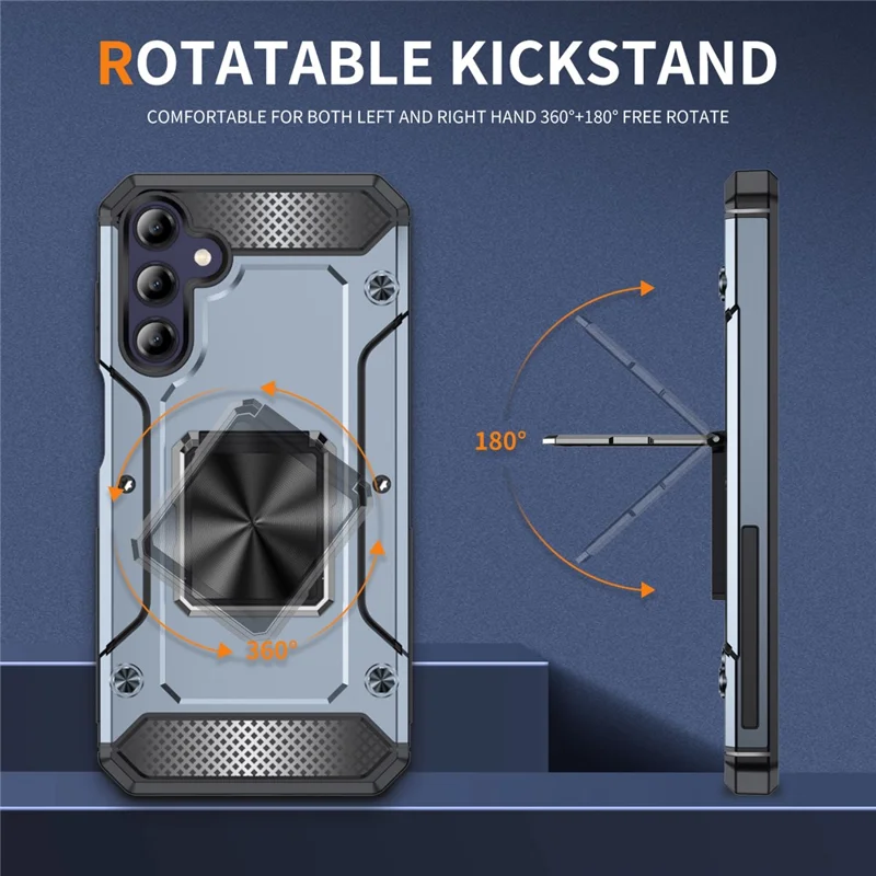 For Samsung Galaxy A05s 4G Kickstand Case Anti-Scratch PC+TPU Phone Cover - Grey