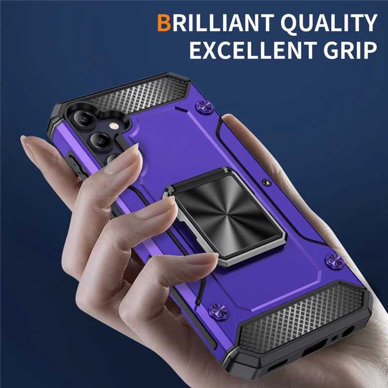 For Samsung Galaxy A05s 4G Kickstand Case Anti-Scratch PC+TPU Phone Cover - Purple