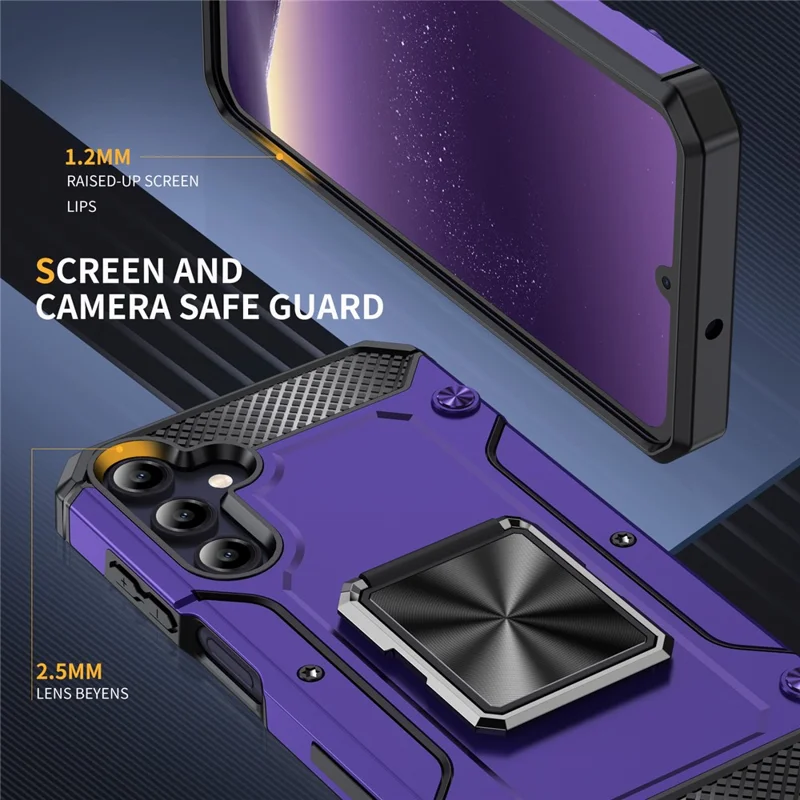 For Samsung Galaxy A05s 4G Kickstand Case Anti-Scratch PC+TPU Phone Cover - Purple