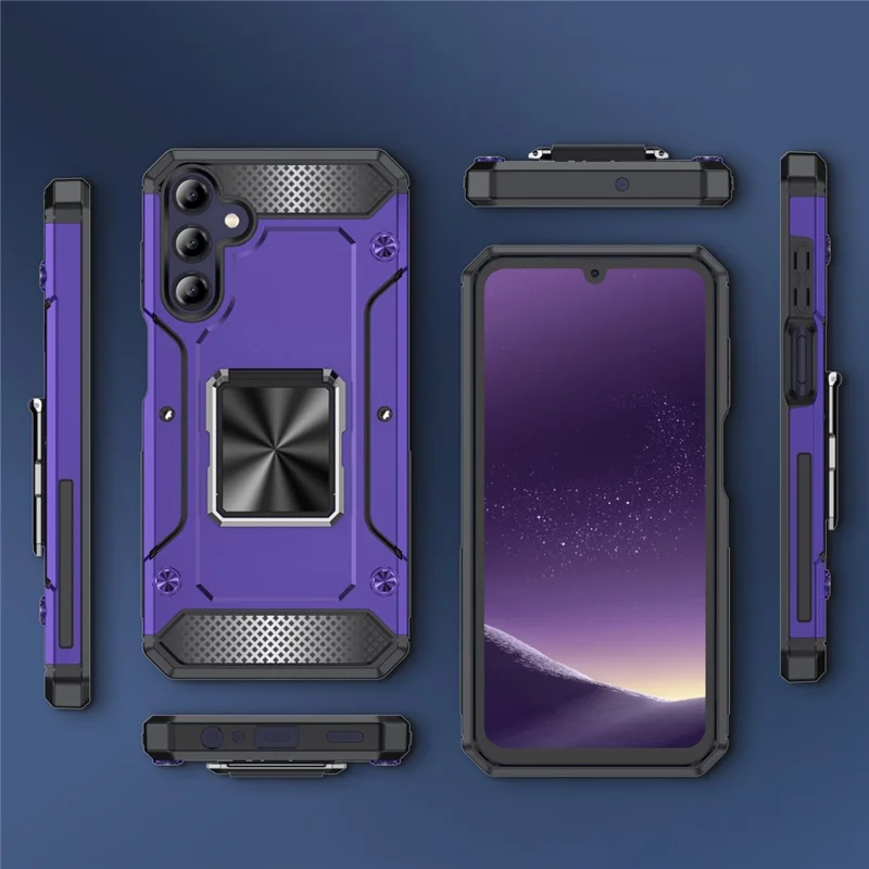 For Samsung Galaxy A05s 4G Kickstand Case Anti-Scratch PC+TPU Phone Cover - Purple