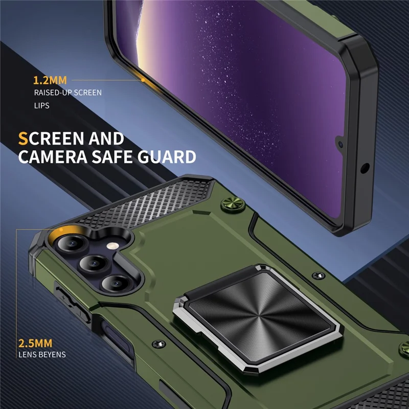 For Samsung Galaxy A15 4G / A15 5G Case PC+TPU Protective Phone Cover - Army Green