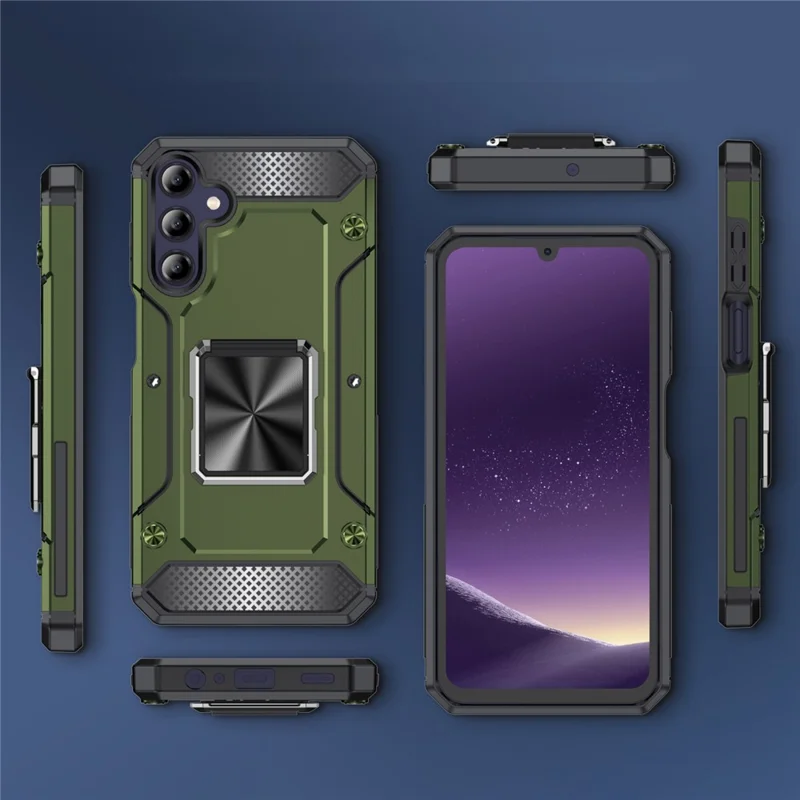 For Samsung Galaxy A15 4G / A15 5G Case PC+TPU Protective Phone Cover - Army Green