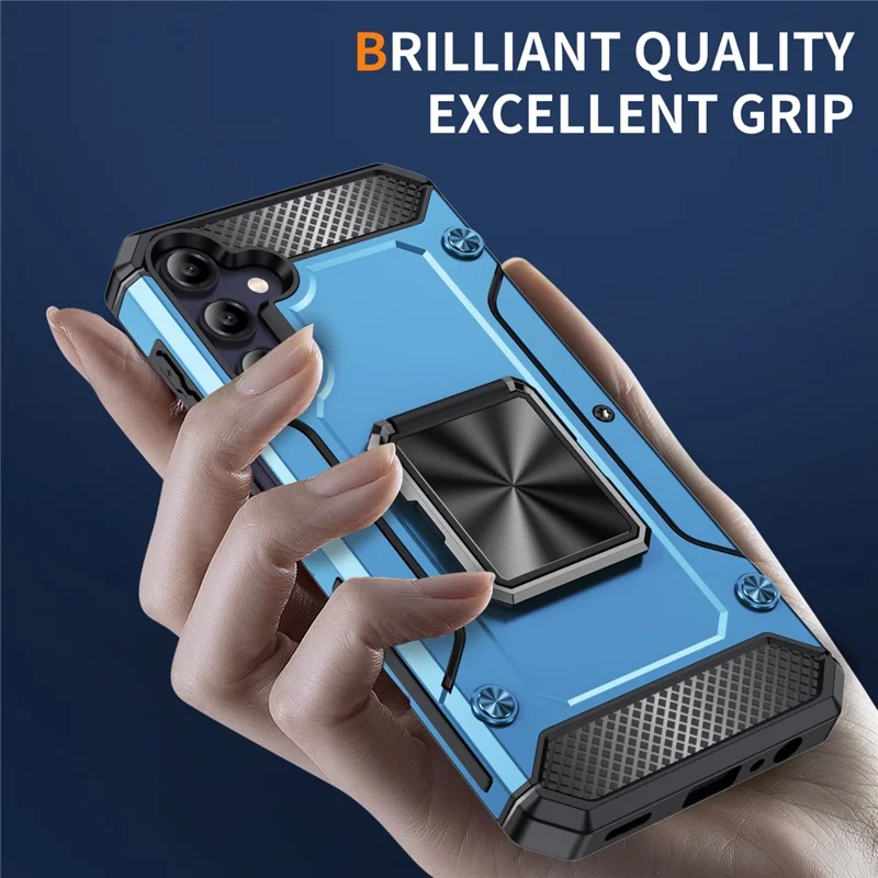 Pour Samsung Galaxy A15 4G / A15 5G Étui PC+TPU Housse de protection pour téléphone - Bleu marine