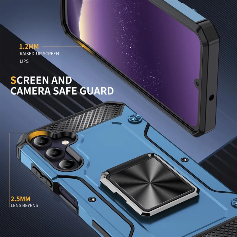 Pour Samsung Galaxy A15 4G / A15 5G Étui PC+TPU Housse de protection pour téléphone - Bleu marine