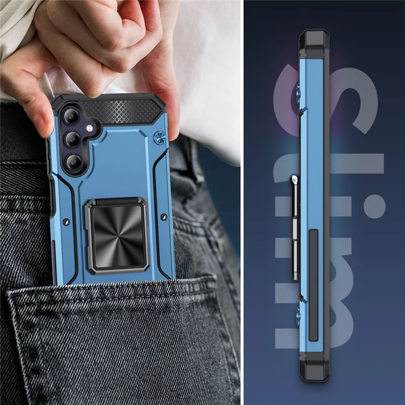 Pour Samsung Galaxy A15 4G / A15 5G Étui PC+TPU Housse de protection pour téléphone - Bleu marine