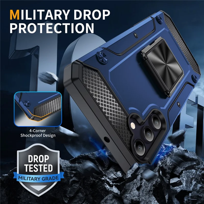 For Samsung Galaxy A15 4G / A15 5G Case PC+TPU Protective Phone Cover - Blue