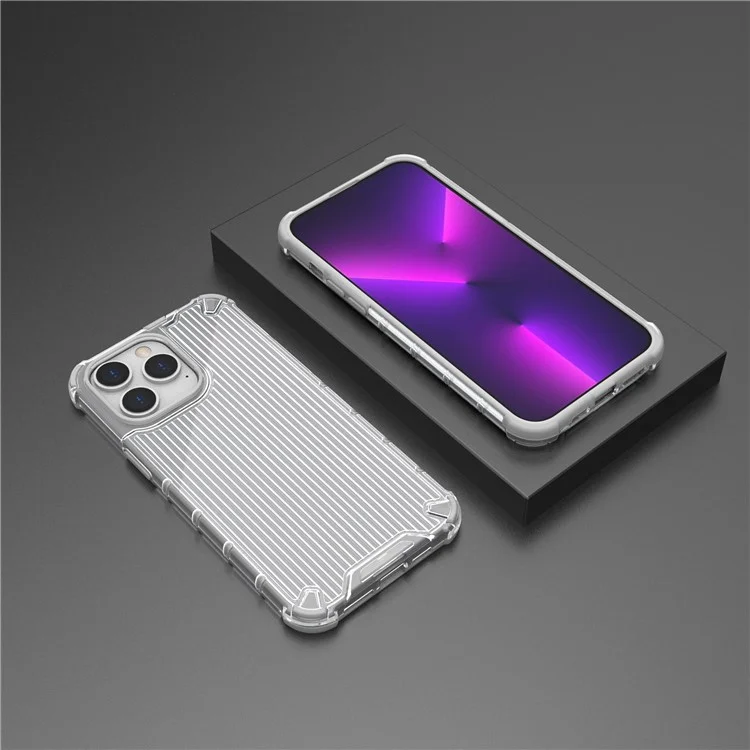 Для Iphone 15 Pro Case Pater Ptcter PC+TPU Dual Shock -roper Phone Cover - Прозрачный