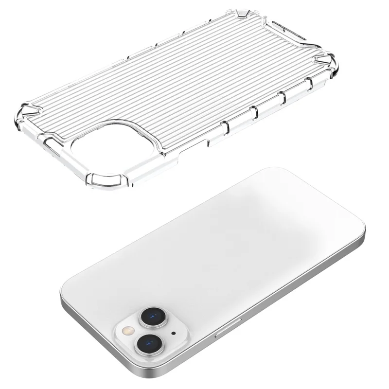 For iPhone 15 Case Airbag Drop Protection PC+TPU Phone Cover - Transparent