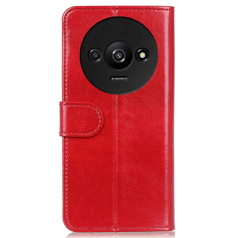 Voor Xiaomi Redmi A3 4G / Poco C61 4G hoesje Crazy Horse-structuur horizontale flip lederen telefoonhoes - Rood