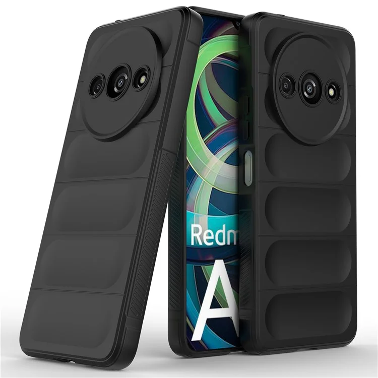 Para Xiaomi Redmi A3 / Poco C61 4G Capa Protetora de Telefone TPU Anti-Deslizante Traseira Robusta - Preto